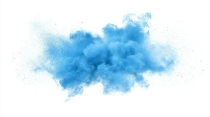 Fototapeta premium Dynamic blue powder explosion on white background vibrant abstract image for creative projects