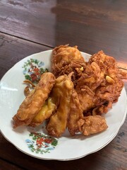 Fried banana fritter