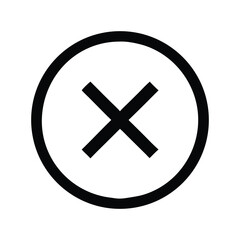 Obraz premium Black Line Cross Mark Inside Circle