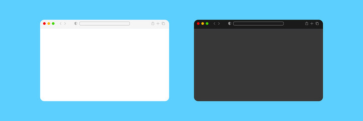 Web browser window. Browser template. Isolated web page. Website mockup.