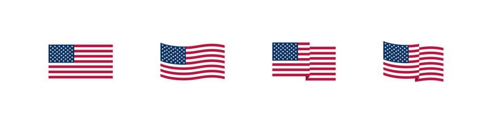 Usa flag sign. Isolated usa flag vector set. Waving usa flag badge.