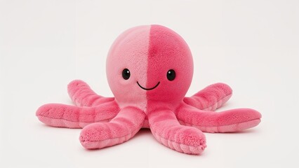 Reversible plush toy featuring a cheerful pink octopus design for children.