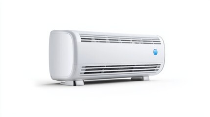 White air conditioner on white background cooling solution for modern homes and offices