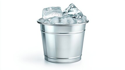 Metal bucket brimming with ice the ultimate chilling solution for refreshing drinks at parties and events