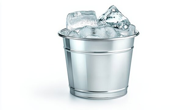 Metal bucket brimming with ice the ultimate chilling solution for refreshing drinks at parties and events