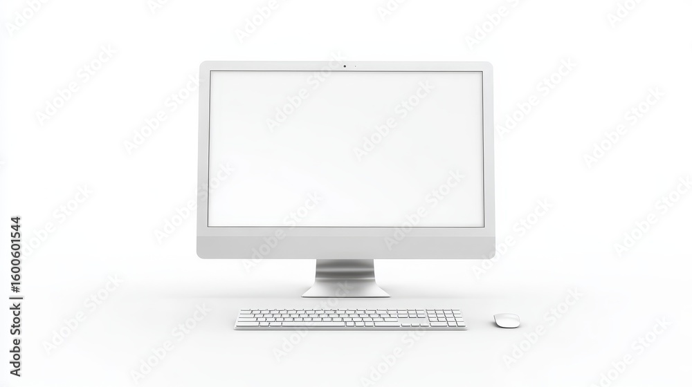 Fototapete blank computer screen and keyboard ideal mockup for websites designs presentations