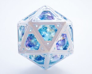 Abstract Geometric Sphere With Glowing Crystal Interior