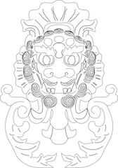 Vector sketch illustration silhouette design decoration ornament animal natural classic vintage 