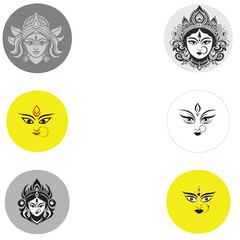 Durga mata face group vector image