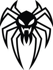 tarantula head logo with sharp fang details vector 