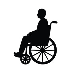 Silhouette of a person in a wheelchair