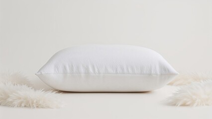Pillow made with latex inside to shield from mite dust and aid neck support, isolated image