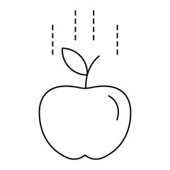 Obraz premium Apple fruit with raindrop concept icon set for nature weather vector illustration in royalty free minimal outline style design.