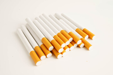 Cigarette, roll tobacco in paper with filter tube, No smoking.