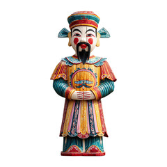 Obraz premium Ornate traditional Chinese God of Wealth (Caishen) statue, symbolizing prosperity, good fortune, and abundant blessings for Lunar New Year celebrations or cultural decor. 