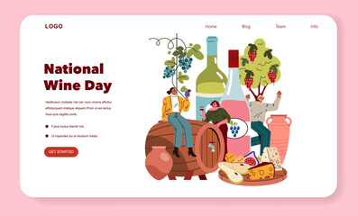 National Wine Day. Flat Vector Illustration