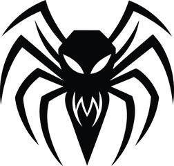 tarantula head logo with sharp fang details vector 