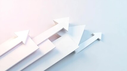 White arrows pointing up stock footage for business growth and success concept background image usage - Powered by Adobe