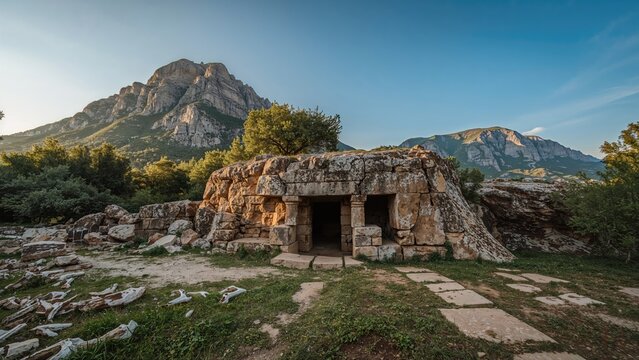 Views of the countryside close to a prehistoric cave