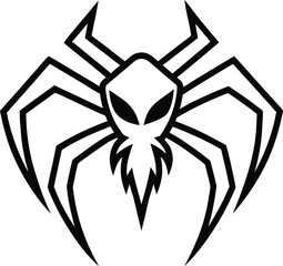 tarantula head logo with sharp fang details vector 