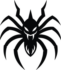 tarantula head logo with sharp fang details vector 