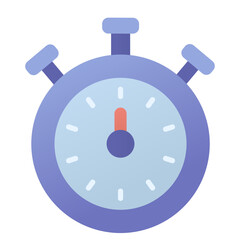 blue stopwatch Icon Vector illustration in modern flat style 
