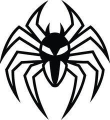 tarantula head logo with sharp fang details vector 