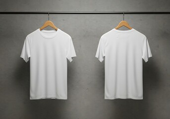 Clean White T-Shirt Mockup Front and Back View for Design Presentation