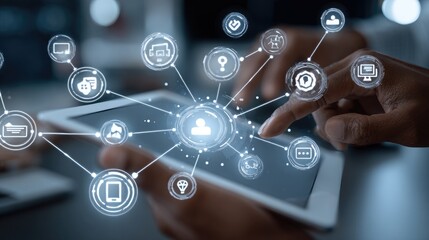 Creative banner ads displayed on tablet screen with affiliate network settings in the background, no people