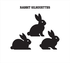 Fototapeta premium rabbit Silhouette Vector Illustration – Minimalist Black and White Wildlife Design 