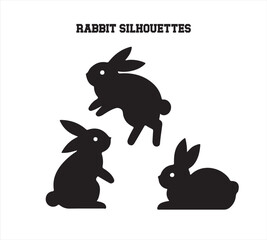 Fototapeta premium rabbit Silhouette Vector Illustration – Minimalist Black and White Wildlife Design 