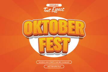 Oktoberfest editable text effect with cartoon text style