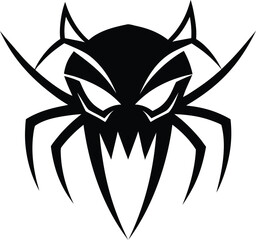 tarantula head logo with sharp fang details vector 