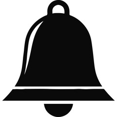 Black Bell Icon - Notification Symbol for Web and App Interfaces, Digital Alert and Alarm Sign Element