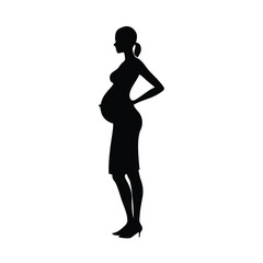 Silhouette of a pregnant woman standing