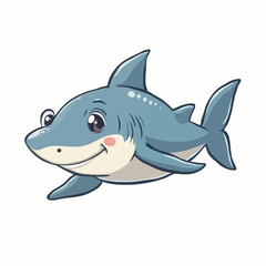 Cute Shark Cartoon Very Cool Design