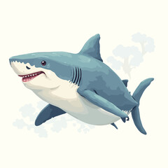 Cute Shark Cartoon Very Cool Design
