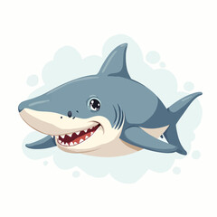 Cute Shark Cartoon Very Cool Design
