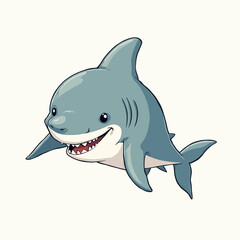 Cute Shark Cartoon Very Cool Design
