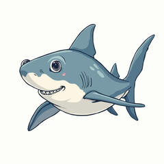 Cute Shark Cartoon Very Cool Design