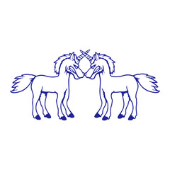 2 Unicorns Battle Evil Angry Attack Duel Team Fun