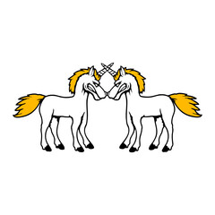 2 Unicorns Battle Evil Angry Attack Duel Team Fun