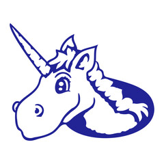 Unicorn Floor Ground Hole Funny Smile Fun Cartoon