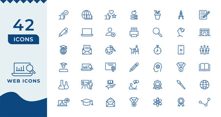 Web & App design icon set. ui ux line icon, user interface iconset collection. Trendy line icons. minimal thin line web icon set.