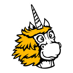 Unicorn Happy Friendly Smile Comic Cartoon Drawing