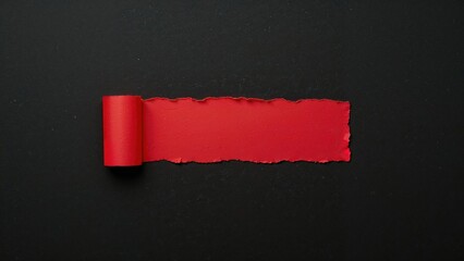 Torn red paper set on a dark canvas for text