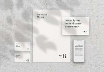 Stationery Mockup with Smartphone