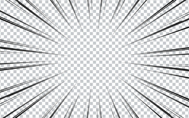Manga comic background with halftone texture. Black and white vector illustration
