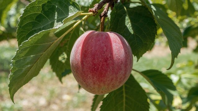 Mature plum during warm season