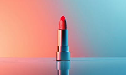 Red Lipstick Reflection in Artistic Shadow